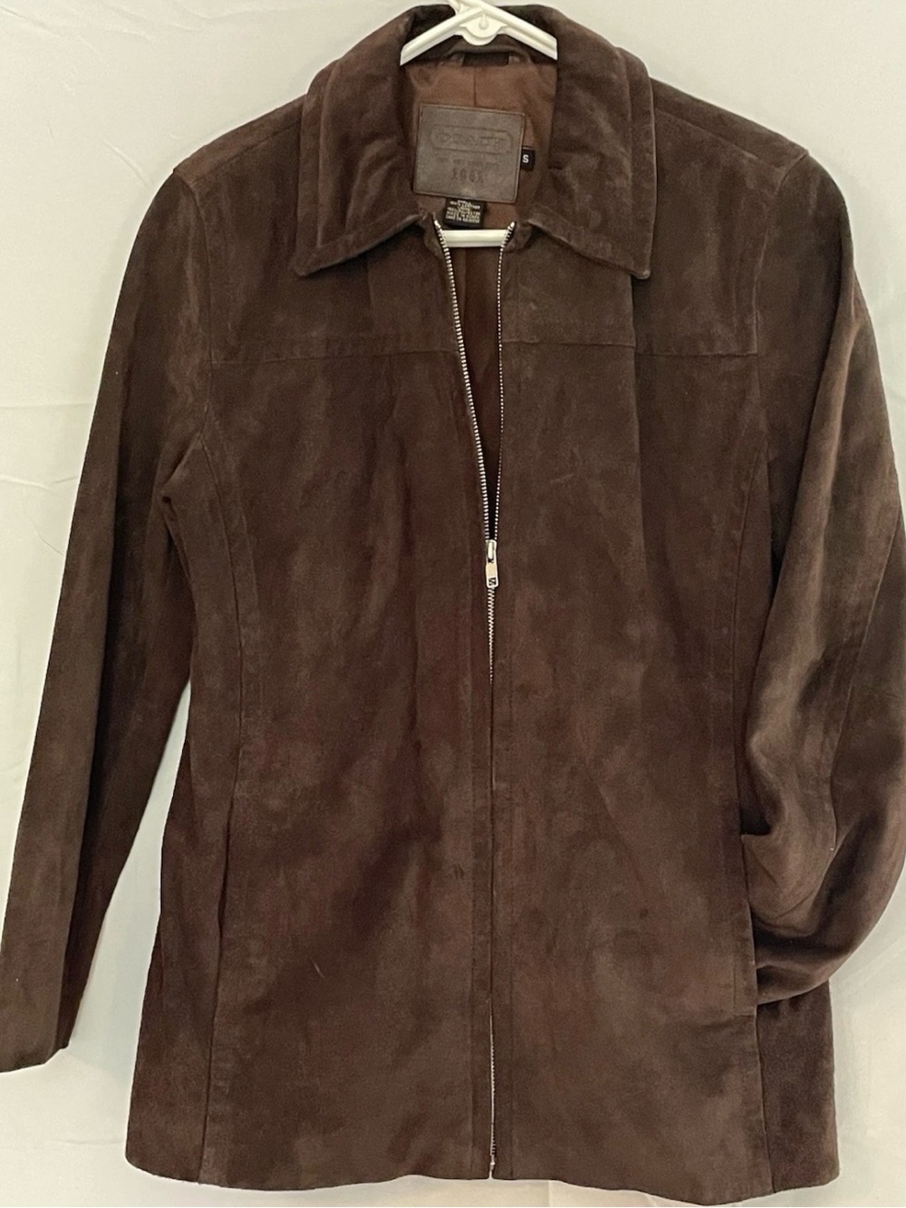 Vintage Coach Dark Brown Suede Zip-Front Jacket